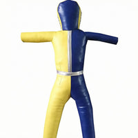 Hooded Head Combat Arts Training Mannequin Synthetic Leather Humanoid Training Mannequin Glossy Finish Waist Belt Detail