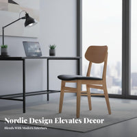 Upholstered Wood Frame Chair Padded Seat Seating Furniture Modern Minimalist Design Ergonomic spinerest for Homeowners, Families
