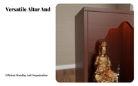 Solid Wood Buddhist Altar Cabinet Dustproof Door Chinese Altar Cabinet with Storage Widened Design Buddhist Meditation Table for Spiritual Practitioners, Meditators, Homeowners, Prayer Room, Temple