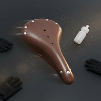 Leather Coil Cycle Saddle Breathable Design for Town Commuting