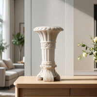 Classical Column Vase Carved Pedestal Vase Decorative Vases Tall for Florists, Entryway, Mantel
