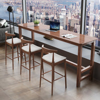 Solid Wood Bar Table Modern Dining Table Narrow Long Console Table Multi-functional Household Furniture Crafted from Rubberwood Suitable for Couples Cafe Balcony Living Room Homeowners