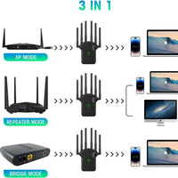 AC1200M双频中继器 无线信号放大器 5G大功率扩展器wifi Repeater 欧规