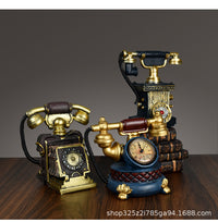 Vintage Telephone Resin Craft Ornament for Home Decor