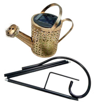 Solar Watering Can Light Perforated Solar Kettle Lantern for Lawn