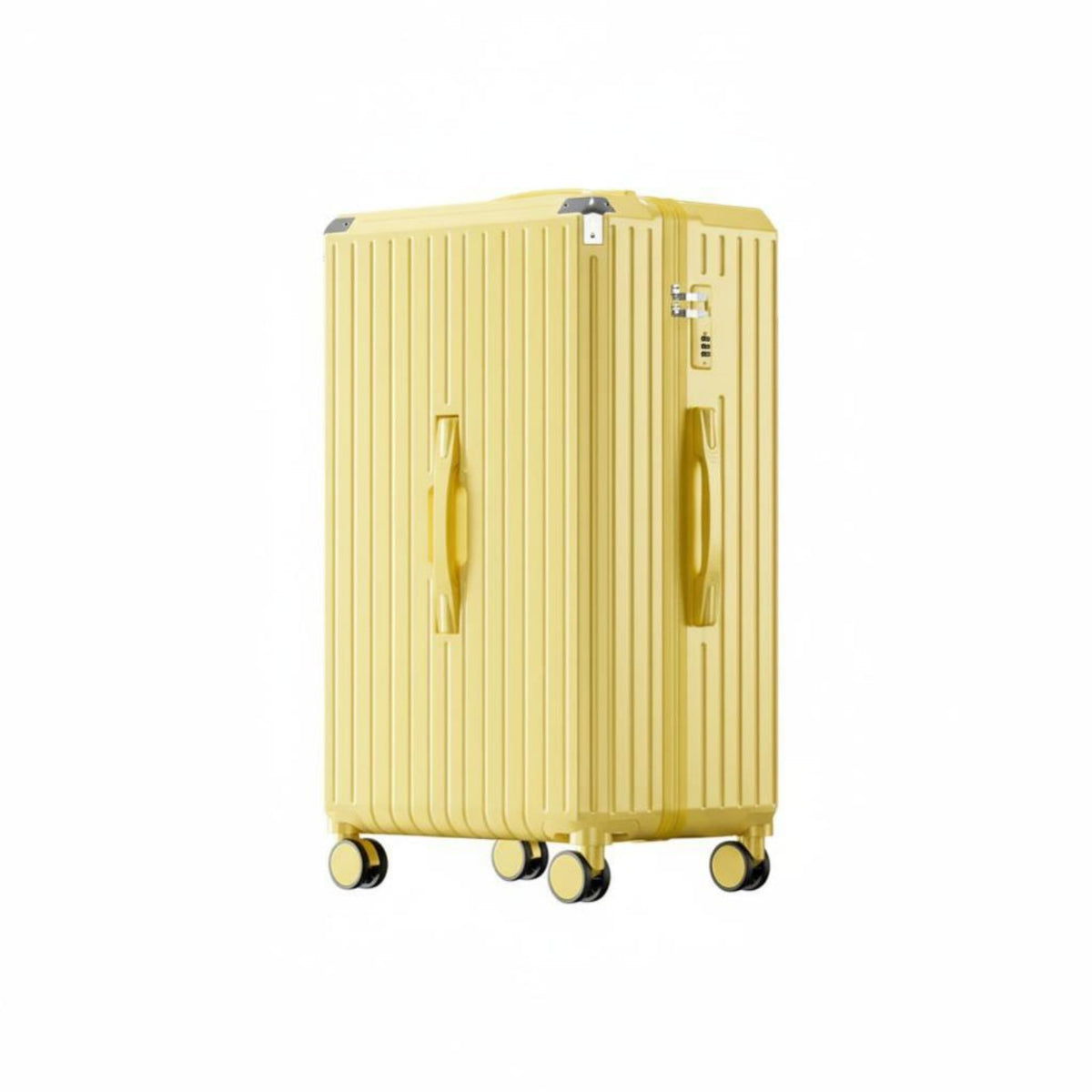 Ribbed Hard-Shell Suitcase Adjustable Handle Hardside Carry-on for Women