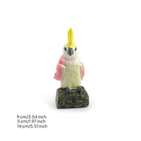 Decorative Cockatoo Figurine Realistic Cockatoo Statue Painted Bird Ornament Intricate for Desk, Shelf