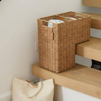 Wicker Stair Container Large Capacity Stair Step Storage Container Easy to Carry