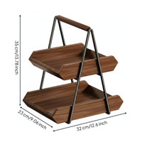 2 tier Garlic and Onion Holder Wood Wooden Countertop Organizer Versatile Fruit and Vegetable Organizer for Entryway