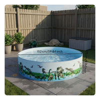 Space-Saving Round Collapsible Swimming Pool Easy Setup Foldable Swimming Pool Long-Lasting Leakproof for Children, Toddlers, Outdoor, Backyard, Patio, Indoor