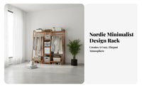 Multi-Functional Clothes Hanging Rack Multifunctional Freestanding Clothes Rack with Shelves Multiple Storage Areas Accessible Wardrobe with Hanging Sturdy & Long-Lasting for Apartment Dwellers, Homeowners, Students, Bedroom, Cloakroom, Entryway