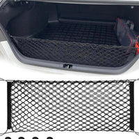 Metal Hooks Trunk Cargo Net Reinforced Edges Elastic Cargo Net Black Vehicle Storage Rectangular