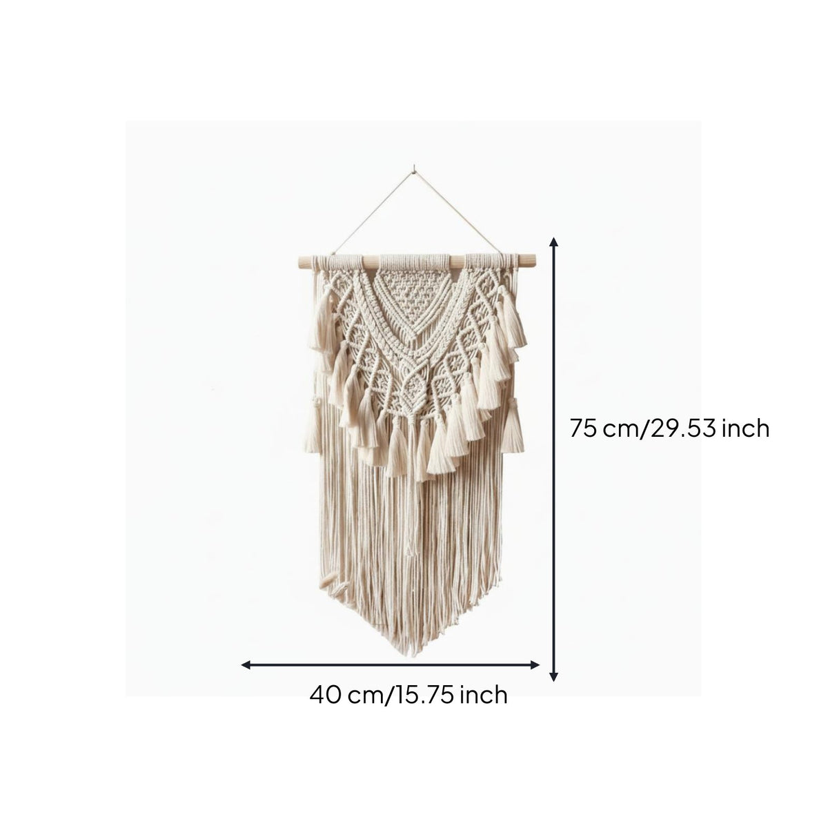 Boho Wall Tapestry Fringe Design Tassel Woven Wall Decor Eco-Friendly