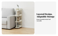 Multi-Tier Rolling Trolley Versatile Side Cabinet Raised Edges for Narrow Gaps