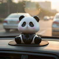 Miniature Size Cute Panda Figurine Detailed Craftsmanship Resin Panda Ornament Creative Styling House Decoration for Children, Students, Car Dashboard, Desktop, Bookshelf