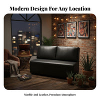 Restaurant Booth Seating Thickened Seat Cushion Upholstered Booth Bench Comfortable Backrest Marble Pattern Dining Table for Adults, Lounge, Eatery
