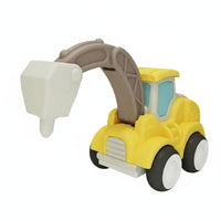 Kids Gift Pull Back Excavator Movable Arm Inertia Digger Toy Realistic Design Mini Construction Excavator Plastic for Indoor Play