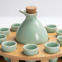 Japanese Sake Set Ceramic 12-Piece Minimalist Style