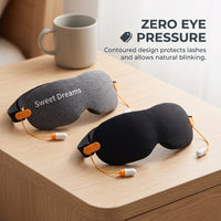 Noise-Canceling Sleep Mask with Integrated Earplugs for Travel and Napping