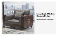 4 Pieces Modern Chinese Design Sofa and Armchair Group Minimalist Aesthetic Reception Seating Comfortable Office Furniture With Armrests for Business Owners, Corporate managerials, Clients, Conference Room, Bedroom