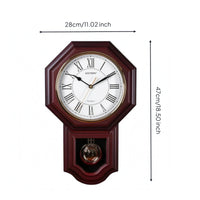 Roman Numerals Chinese-Style Wall Clock Resin Body Antique Wall Clock Hush-Quiet Movement Home Decor Vintage for Office