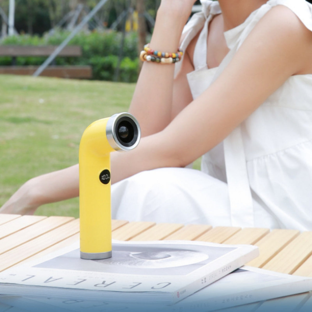Powerful Wind Bladeless Handheld Fan Type-C Charging Handheld Turbo Fan 3000mAh Battery for Office, Travel, Outdoor, Commuting