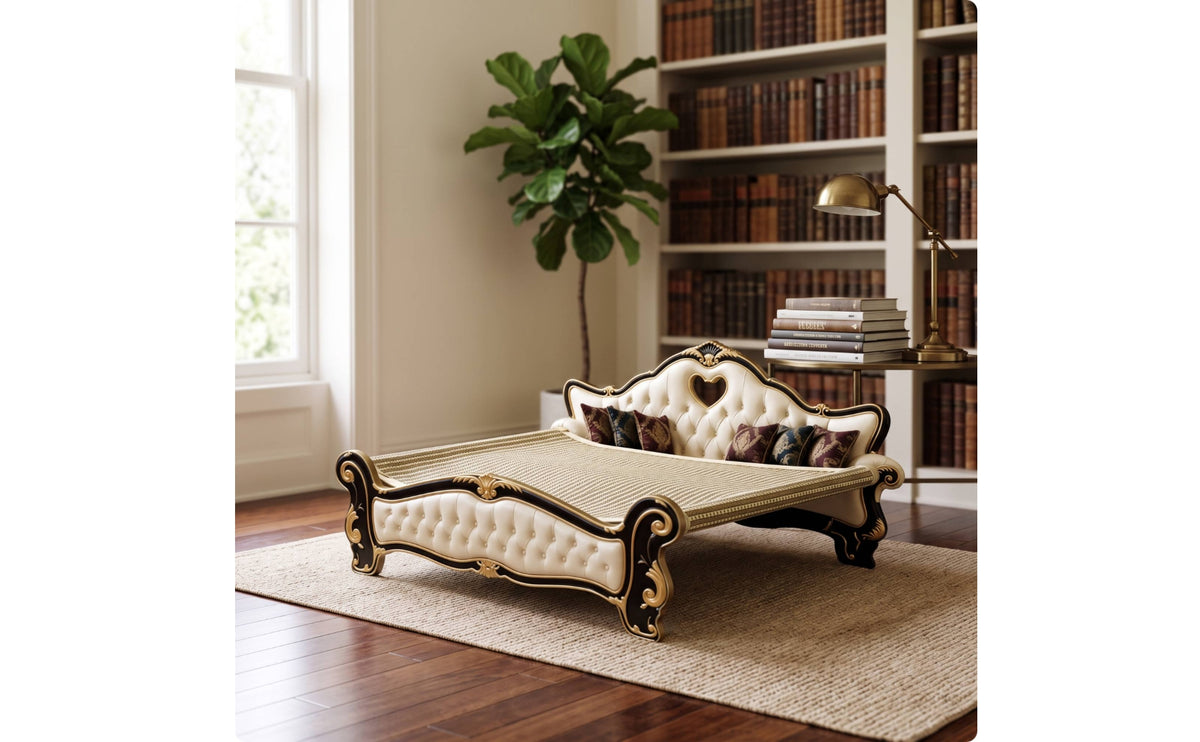 Cat Scratching Bed Retro-Style Cat Sofa with Scratcher Upholstered Scratching Pad for Cats, Kittens, Living Room