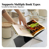 Acrylic Book Stand Hands read Book Holder Display Easel Modern Minimalist Design Cookbook Recipe Stand Rack for Students, Cooks, Kitchen