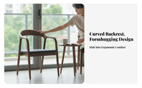 Curved Spinerest Chair Natural Wood Wood Frame Upholstered Wooden Chair Modern Design Ergonomic Spine Assistance for Study
