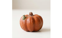 Ceramic Pumpkin Tea Pet Textured Tea Pet with Frog Handmade Frog Figurine Lobed for Collectors, Display Shelf