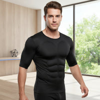 Muscle Undershirt with Chest Padding Close-Fitting Padded Muscle Shirt Contoured Physique-Defining Undershirt for Men, Cosplayers, Cosplay
