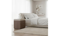 Italian Design Bedside Cabinet with Hidden Compartment Solid Wood Storage Nightstand