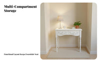 Ornate Dressing Table Set Multi-Drawer Storage for Apartment, Girls, Homeowners