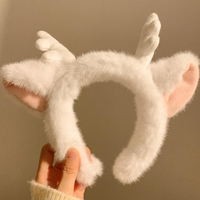 Plush Deer Antler Headband, Non-Slip, Women, Everyday Use