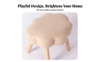 Upholstered Low Bench hardwood Wood Frame Small Stool firm-density Filling