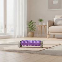 Deep-Tissue Double Roller Massager Textured Foam Roller with Suction Cups Stable for Athletes, Yogis, Home Gym, Floor