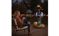 Lighted Inflatable Tree with Pumpkin Head Outdoor Halloween Inflatable Decoration Bright Spooky Tree with Pumpkin Ghost Sturdy for Yard