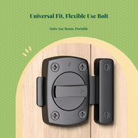 Slide Bolt Door Lock, No-Drill Hasp Latch for Bathroom, Bedroom, Closet, Enhanced Privacy, Easy Installation, Stainless Steel