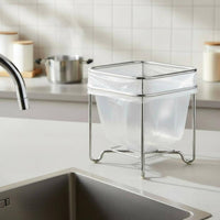 Countertop Trash Bag Holder Rust-Proof Stainless Steel Trash Bag Holder Non-Slip