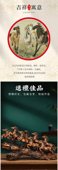 马摆件八骏雄风工艺品办公室老板桌大气公司新店开业包邮代发