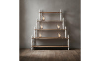 Freestanding Five-Tier Display Shelf Narrow-Footprint Standing Shelf with Five Tiers Tall Open Display Rack Space-Saving for Homeowners, Collectors, Living Room, Studio, Shop