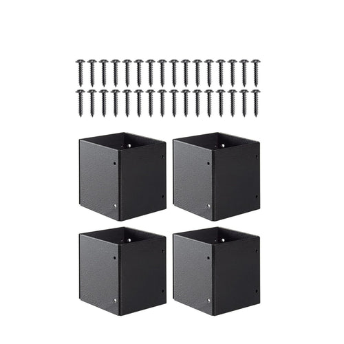 4 Pieces Adjustable Post Protector Rust Resistant Metal Post Sleeve for Gardens
