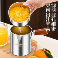 Stainless Steel Manual Juicer, Mini Portable with Spout Design