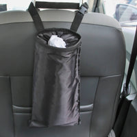 Hanging Car Trash Bag Soft-Sided Foldable Car Trash Pouch Polyester
