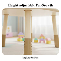Adjustable Height Young Child Table Child Design Height Adjustable Kids Table and Chair Set Rounded Edges Early Learning Desk for Preschool, Playroom