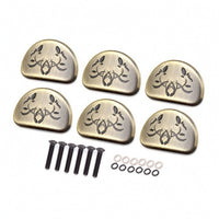 6 Pieces Carved Guitar Tuner Button with Screw Half-Round Guitar Tuner Buttons Decorative Tuning Peg Handles Metal for Guitarists