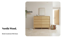 Nordic Design 9-Drawer Wide chest of drawers Minimalist Aesthetic 9-Drawer low-profile dresser chest of drawers Modern Design Chest of Drawers Multi-Functional for Families, Homeowners, Renters, Bedroom, Living Room, Entryway, Home Office