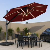 Rome Parasol, Large Outdoor Sun Shade, 3m, Aluminum, Sun Shade, Wind Resistant, 210T Polyester, UV Protection