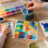 Cute Cat Perler Bead Color Chart Stickers for DIY Crafts - 295 Colors