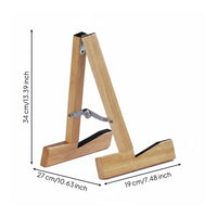 Foldable Wooden Floor Guitar Rack Portable Folding Guitar Stand Stable Violin Floor Stand Non-Slip Padding for Home, Music Room, Studio